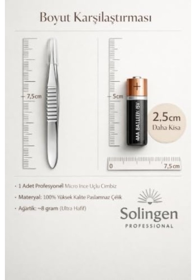 İnce Uçlu Batık Cımbızı - Şık Ve Hassas Kaş Şekillendirme Solingen Professional 721619