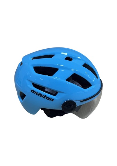 Asistan Bisiklet Kask Ks-28 Koruyucu Gözlüklü Bisiklet Motosiklet Kaskı Medium Beden Buz Mavi Renk