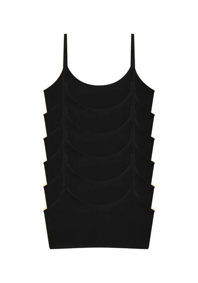 Armoris Kız Çocuk Siyah Yarım Atlet Pedsiz Alıştırma Sütyeni 6'lı Paket Slim Fit Konforlu Çamaşır