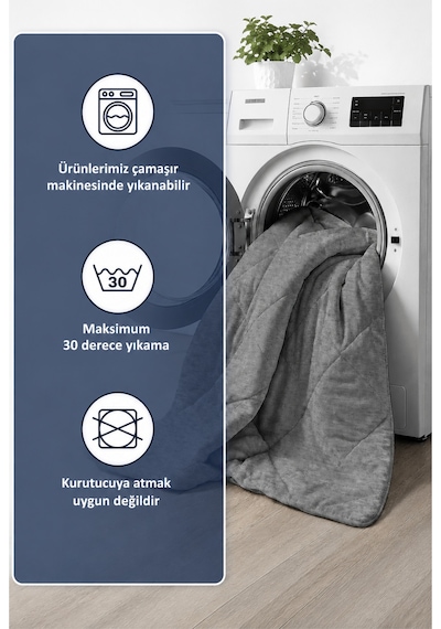 Formeya Antrasit Gri Soft Kışlık Yorgan Tek Kişilik 155X215