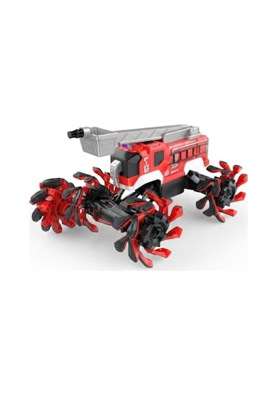TıfılToys Uzaktan Kumandalı Şarjlı Akrobasi Tekerlekli-hareketli Merdivenli Off-road İtfaiye Aracı 30 Cm Kırmızı