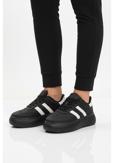 Siyah Yüksek Taban Bağcıklı Unisex Sneaker Dvs-01 Z Siyah