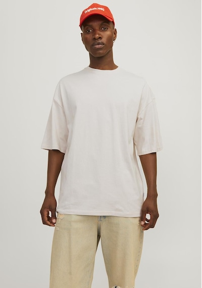 Jack & Jones Erkek Bisiklet Yaka Düz Renk Tisört - Charge 12259975 Moonbeam Siyah