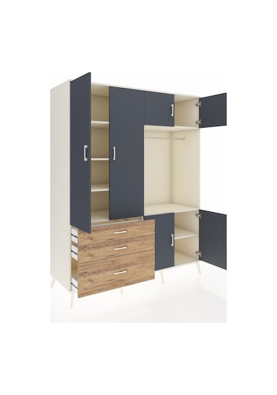 Kronos Gardrop 7 Raflı 3 Çekmeceli Tek Askılı 176x59x221 Aytaşı-antrasit/çam Antrasit/çam Kronos Gardrop 7 Raflı 3 Çekmeceli Tek Askılı 176x59x221 Aytaşı-antrasit/çam Antrasit/çam