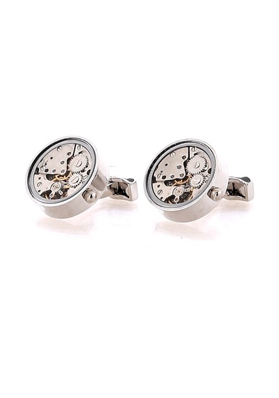 Omark Cotton Watch Silver Saat Mekanizmalı Kol Düğmesi Abgwy365