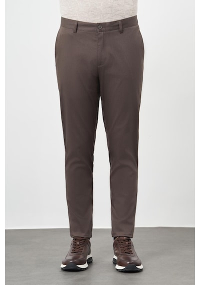 İmza Koyu Camel Düz Armürlü Pamuklu Yan Cep Comfort Fit Casual Pantolon 1003245164 Koyu Camel