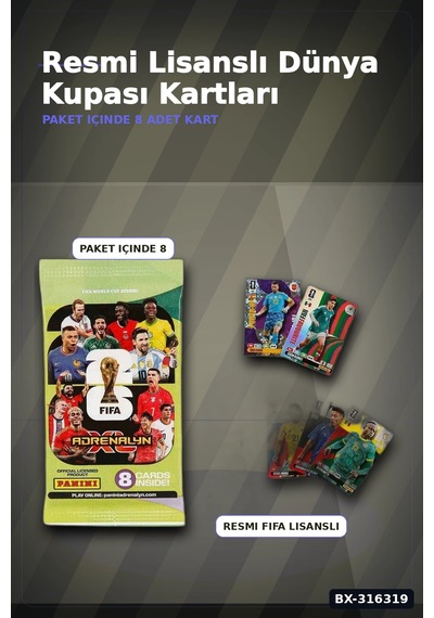 Fıfa World Cup 2026 Futbolcu Kartı Adrenalyn Xl Koleksiyon Oyunu 8 Adet Bx-316319