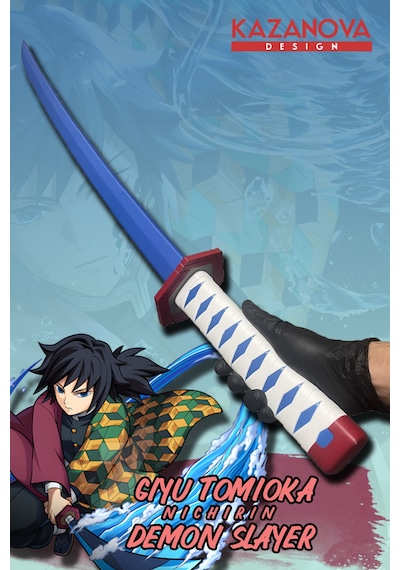 Kazanova Design Giyu Tomioka Katlanabilir Katana Figür 98 Cm Demon Slayer Anime Cosplay