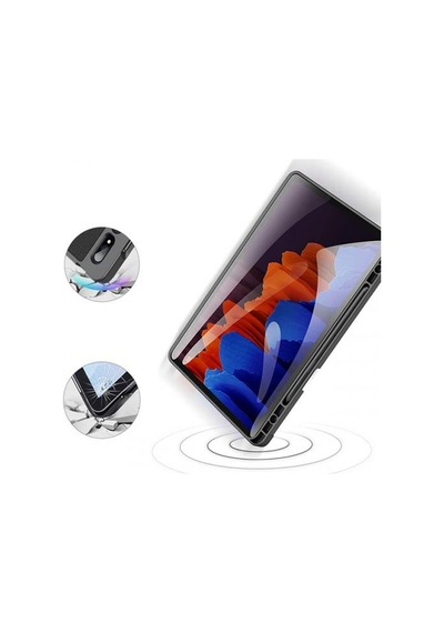 Coofbe Standlı Kalem Yerli Samsung Uyumlu Galaxy S7 Plus Kılıf (T970-T976B)  Katlanabilir Uyku Modlu Tablet Kılıfı