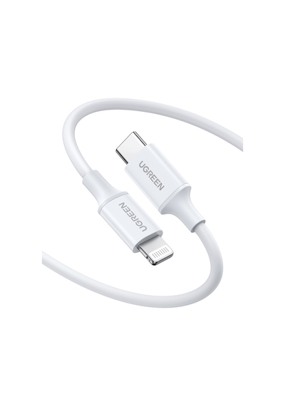 Ugreen Usb-c - Lightning 3a Pd Mfi Sertifikalı Hızlı Şarj Kablosu, 2 M, Beyaz, 60749 2 Metre