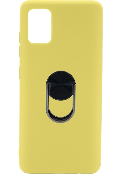 Nettech Samsung Galaxy A41 Uyumlu Leather Ring Nano Arka Koruma Kılıf - Lacivert Lacivert