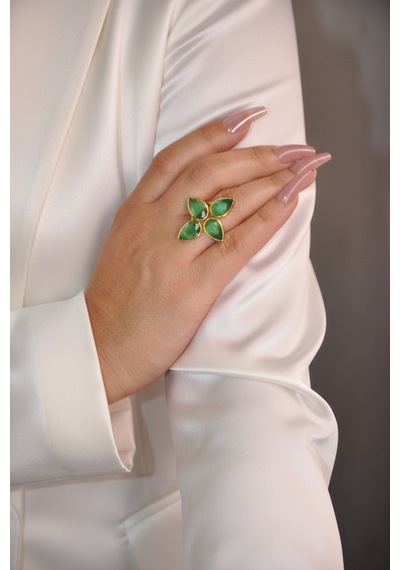 Kadir Jewellery 22 Ayar Altın Kaplama Zirkon Taşlı Kadın Otantik Yüzük Çok Renkli 24869861
