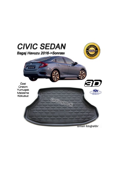 Honda Civic Sedan Bagaj Havuzu 2016 Sonrası