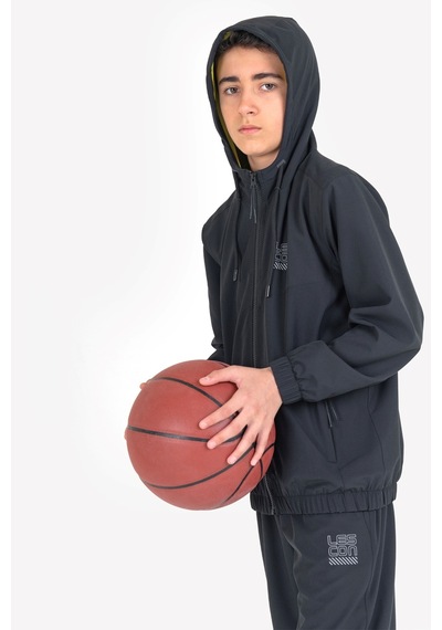 Lescon Siyah Çocuk Fermuarlı Kapüşonlu Sweatshirt 23n-3139 Siyah