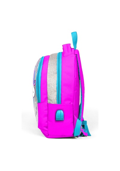 Coral High Okul Sırt Çantası Ve Beslenme Çantası Seti - Kız Çocuk Pembe Unicorn - Usb Soketli