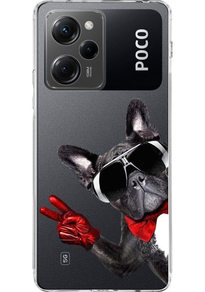 Xiaomi Poco X5 Pro İle Uyumlu 1mm Slim Fit Köpek 2 050e Baskılı Şeffaf Kılıf Şeffaf