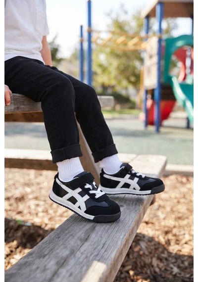 Fort Tıgor Cool Anatomik Hafif Rahat Sneaker Erkek Çocuk Ayakkabı SİYAH-BEYAZ