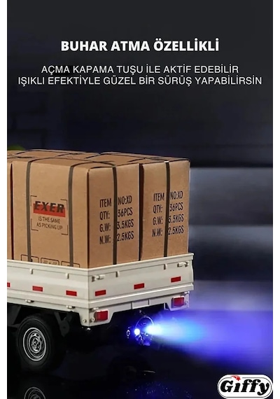 Uzaktan Kumandalı Rc Kamyonet ,yük Taşıma Aracı ,sesli ,ışıklı ,şarjlı , Pil Hediyeli ,2.4 Ghz Araç Mavi