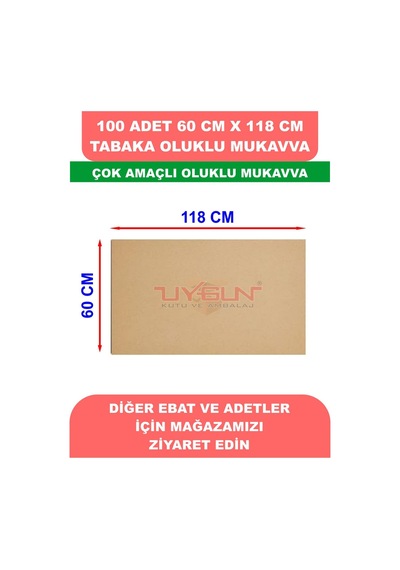 100 Adet 60cm X 118cm Baskısız Tabaka Oluklu Mukavva, Çocuk Etkinlik Kartonu, Maket Kartonu, Kargo Kartonu