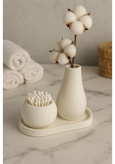 3 Parça El Yapımı Masaüstü Organizer Set Minimalist Kalemlik, Mumluk Ve Tepsi Modern Masa Dekoru Beyaz - Çok Renkli 3 Parça El Yapımı Masaüstü Organizer Set Minimalist Kalemlik, Mumluk Ve Tepsi Modern Masa Dekoru Beyaz - Çok Renkli