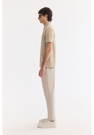 Avva Erkek Vizon Kıvrılmaz Polo Yaka Fermuarlı Regular Fit T-shirt A61y1046