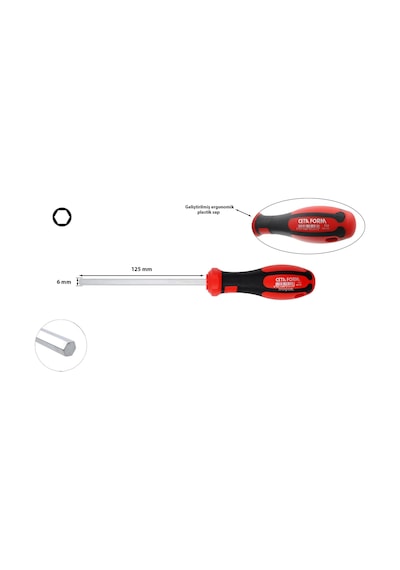 Ceta Form 6 Mm Allen Uçlu Tornavida F22-060-125