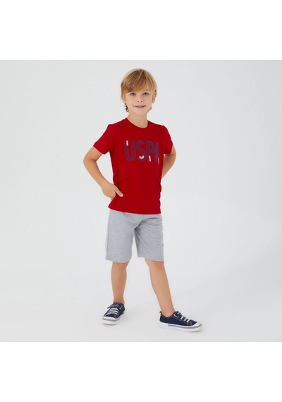 U.S. Polo Assn Erkek Çocuk Bermuda Takımı US1334 Kırmızı