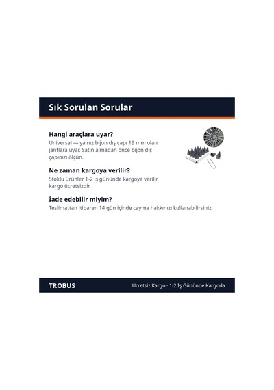 Trobus Sökme Aparatlı Sivri Bijon Kapağı Seti 20 Adet 19 Mm Gri