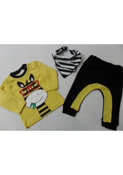 Beyzababykids Mevsimlik Zebralı 3-12 Ay 3Lü Erkek Bebek Ikili Alt Üst Takım Sarı Beyzababykids Mevsimlik Zebralı 3-12 Ay 3Lü Erkek Bebek Ikili Alt Üst Takım Sarı