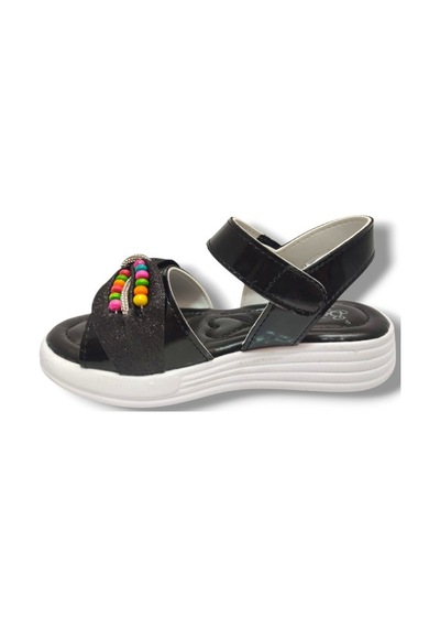 Butiqe 1809-25 Boncuk Taşli Anatomik Kız Çocuk Sandalet 26-30 Siyah
