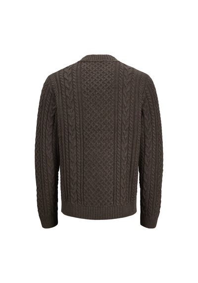 Jack & Jones Jprblucallum Cable Knıt Crew Neck Kahverengi