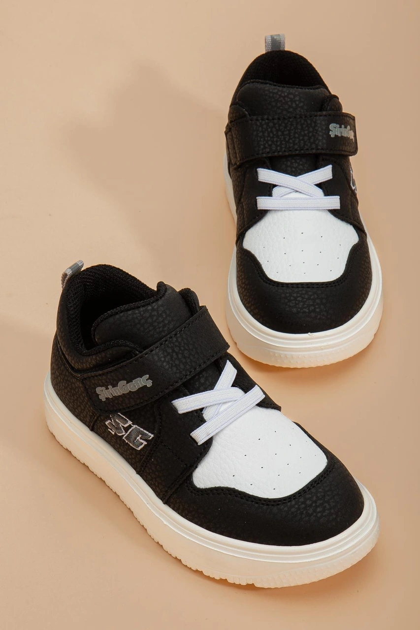 Şirin Bebe Şirinbebe Şiringenç Erkek Çocuk Spor Ayakkabı Ortopedik Siyah Cırtlı-4250 Siyah