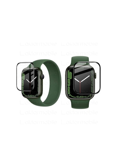 Apple Watch Uyumlu 7 45 Mm Ekran Koruyucu 3d Tam Kapatan Kavisli Ppma Nano Cam Tam