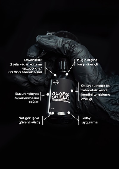 Nasiol Glasshield Nano Yağmur Kaydırıcı Cam Yüzey Seramik Kaplama 2 Yıl Dayanım Su İtici Spreyi 50 ML