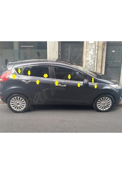 Db Chrome Ford Fiesta Cam Çıtası Nikelajı 2009-2017 8 Parça  P.Çel