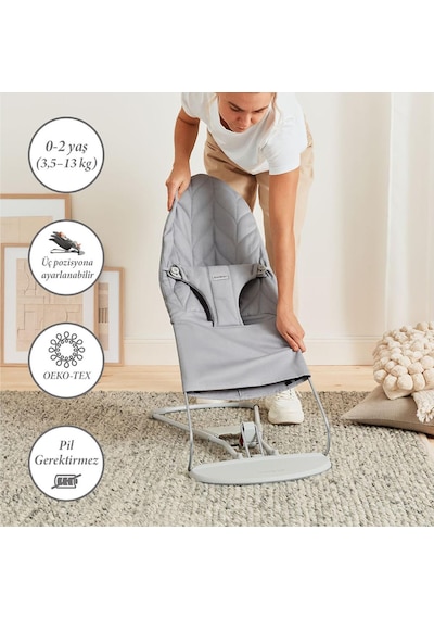 Babybjörn Blıss Ana Kucağı Petal Woven Cotton Grey 7317680062246
