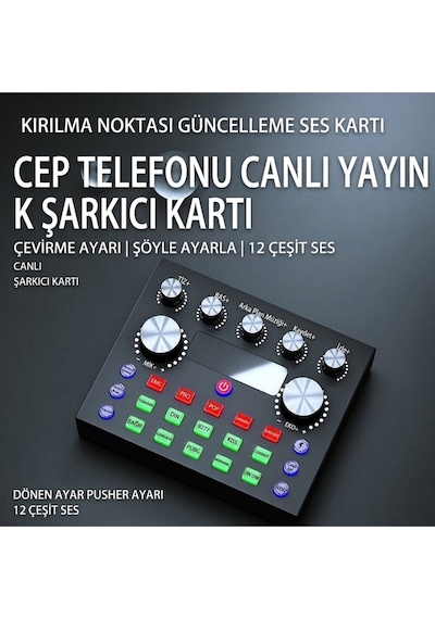 Profesyonel Mikrofon Seti Ses Kartlı Yayıncı Podcast Gaming Full Set Stüdyo Kalitesi Mikrofon
