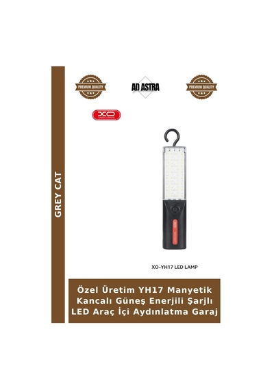 Özel Üretim Yh17 Manyetik Kancalı Güneş Enerjili Şarjlı Led Araç İçi Aydınlatma Garaj Çok Renkli