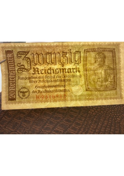 Alman Reich Nazi Dönemi 1940-1945 Deutsches Reich 20 Reichsmark Çok Çok Temiz Ççt Extremely Fine Xf