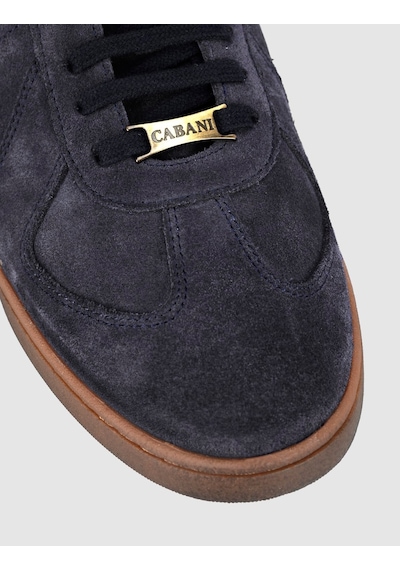 Cabani Hakiki Dana Deri Laci Süet Erkek Sneaker Ayakkabı Lacivert