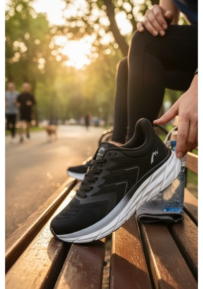 Enoch Erkek Spor Ayakkabı Siyah Sneaker Yüksek Tabanlı Chunky Koşu Ve Yürüyüş Modeli Siyah