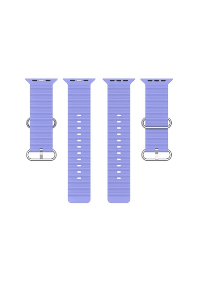 Caseonn Apple Watch Uyumlu Series 7 45mm Kordon Suya Dayanıklı Okyanus Silikon Kayış Lavanta