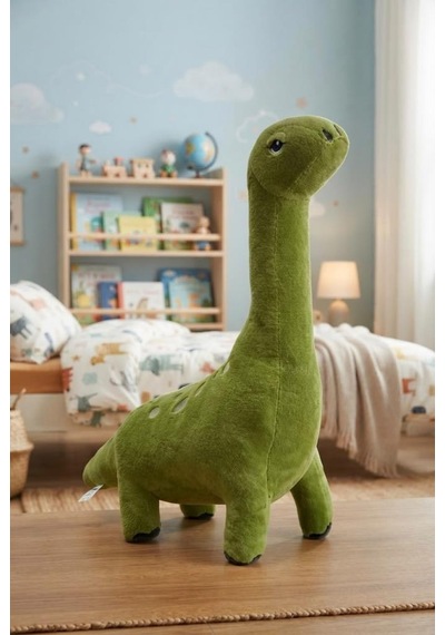 Büyük Dinozor Peluş 70 Cm Sevimli Ve Konforlu Uyku Yastığı Ve Sarılma Arkadaşı Dekoratif Oyuncak Yeşil