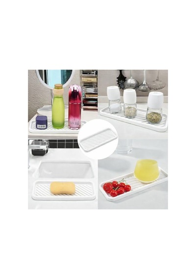 Buççin Online Mağaza Silikon Kaydırmaz Katlanır Yağdanlık Standı Altlık, Organizer Sunumluk Sabunluk Altlığı 23x10 Cm Bey Çok Renkli