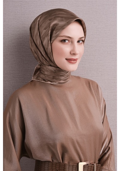 Armine Sura İpek Eşarp 2026-2027 - Sonbahar Kış-asm9630 Açık Vizon