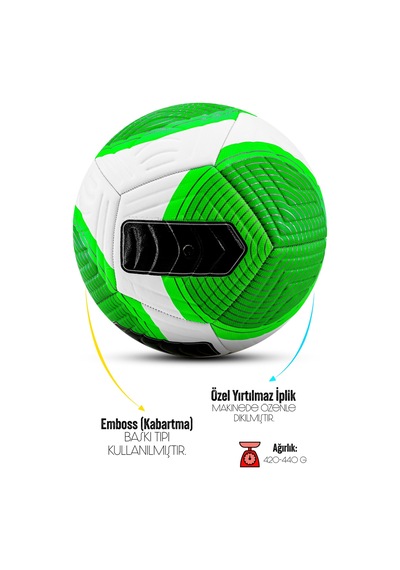 Telvesse Futbol Topu Ft501 Flight Dayanıklı Sert Zemin Halı Saha Futbol Topu No:5 Çok Renkli
