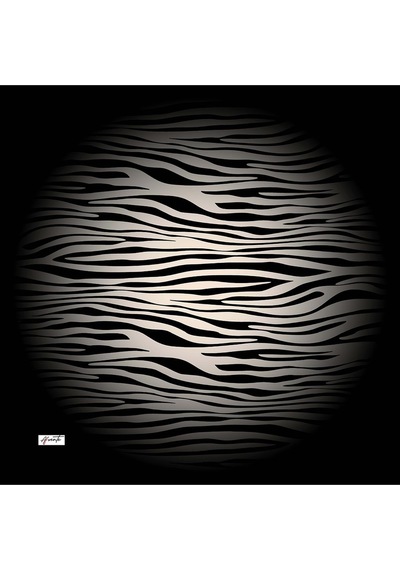 Afvente Zebra Desen Siyah Pamuk Eşarp