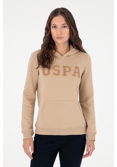 U.S. Polo Assn. Kadın Kum Basic Kapüşonlu Sweatshirt 50296931-VR085 U.S. Polo Assn. Kadın Kum Basic Kapüşonlu Sweatshirt 50296931-VR085