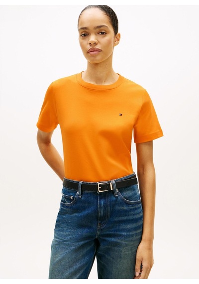 Boxy Interlock Ss C-nk Tee Turuncu