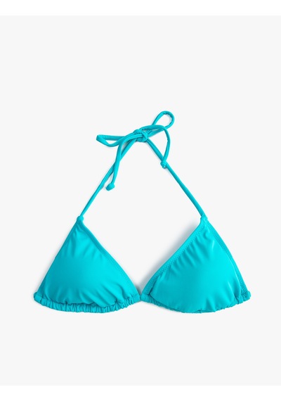 Koton Üçgen Bikini Üstü Boyundan Bağlamalı Kaplı Turkuaz 3sak10145bm Turkuaz